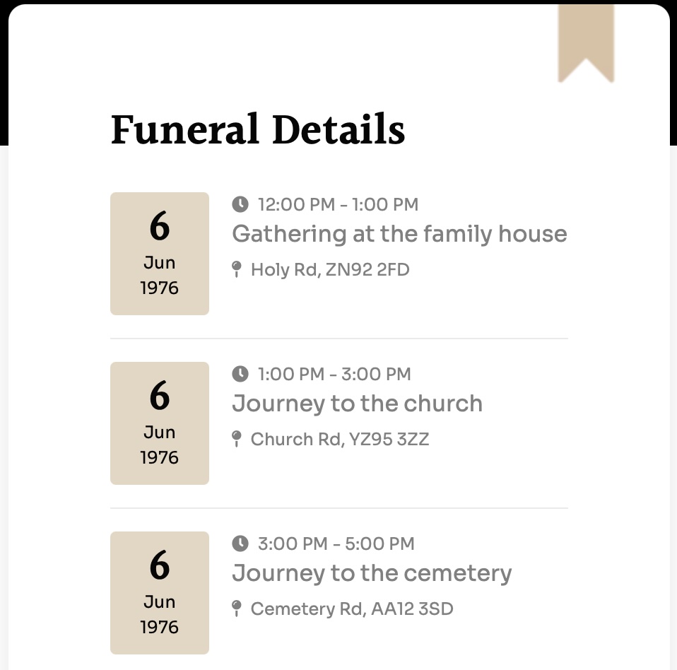 Funeral Details